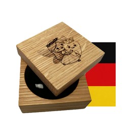 FEEN GOLD Milchzahndose aus Holz mit Zahnfee Motivgravur