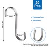 Pack of 20 S Hooks, Stainless Steel Flat Metal Hooks