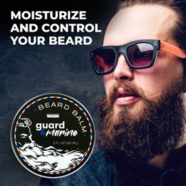 GUARD&MARINE Beard Balm with Biotin and Essential Oils for Styling, Strengthening, and Hydrating - Leave in Conditioner for Beards and Mustaches - 2 oz.