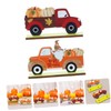 CAXUSD 2pcs Wooden Truck Gnome Pumpkin Sign for Autumn Home
