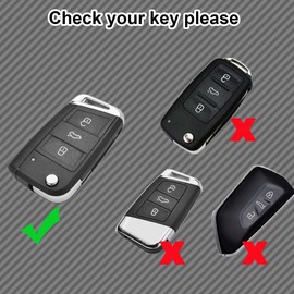 Ruayia Autoschlssel Hlle Kompatibel mit VW Golf 7, MK7 , TPU Silikon Schlsselhlle Cover fr Polo Golf Passat Beetle Caddy T5 Up EOS Tiguan Skoda A5 Seat Leon Altea, 3-Tasten - Goldener Rand-Grau