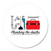 CafePress Plumbing The Depths 5.5" Round Car Magnet Magnetic Bumper
