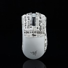 Hokeyio Mouse Grip Tape for Razer Deathadder V3 Pro Professional Non Slip Suck Sweat Resistant EVA White Black 0.5mm
