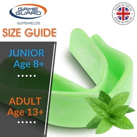 GAME GUARD – 10 x Boil & Bite Flavoured Mouth Guards/Gum Shields – Mouldable Mouthguards/gumshields - Kids/Junior – for School & Clubs, Rugby, Hockey, GAA (Blackcurrant Flavour - Clear)