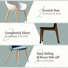 Chair Surfer Premium Furniture Leg Caps - Rectangle, Felt Pad, 16 Set - Floor Protectors with Extra Glide Sliders. Elastic Caps for Easy Hardwood Floor Protection. No Noise, No Dust (23mm x 36mm) S