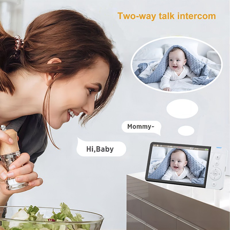 Baby Monitor 720P HD Display Pan Tilt Camera Two Way