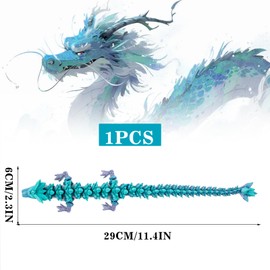 TaimeiMao 3D Print Dragon, Movable 3D Printed Dragon, Crystal Dragon, Dragon Toy, Year of the Dragon Decorations, Adult Children Gifts Toy, Random Colour