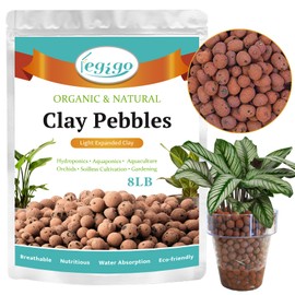 Legigo 8 LB Organic Leca Clay Pebbles for Plants, 4mm-16mm 100% Natural Leca Balls for Indoor Plants, Hydroton Clay Pebbles for Plants Hydroponic Aquaponics Growing Orchid Drainage Terrarium