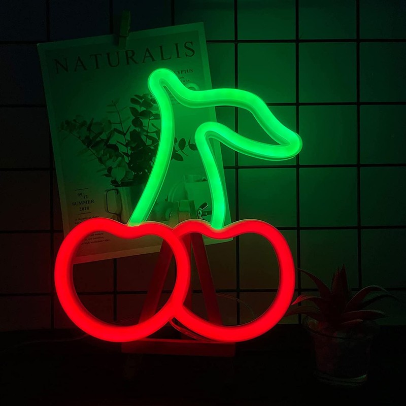 LED Neon Night Light Lamp USB Powered Decorative Wall Fruit