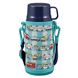 Captain Stag UE-3534 Water Bottle, Direct Drinking, Cup, Double Stainless Steel Bottle, Vacuum Insulated, Hot and Cold Insulated, 2-Way, Kids Bottle, 23.1 fl oz (600 ml), Cover with Shoulder Strap