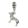 LGU Sterling Silver Oxidized Siberian Husky Dog Dangle Bead Charm