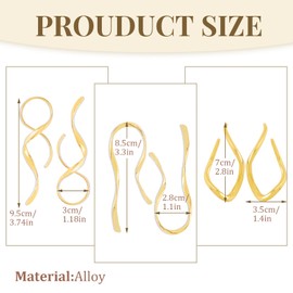 2 Paar Ohrringe Mit SpiralföRmigem EinfäDler, PersöNliches Ohrring-Set In Gold/Silber, Verdrehte, Gebogene Durchzieh-Ohrringe, Exquisite Ohrringe Mit EinfäDler FüR Frauen Als Geschenk (Silber 2)