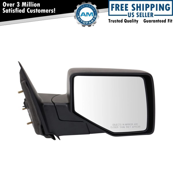 AM Autoparts Mirror Manual Textured Black RH Right Passenger Side