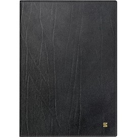 BRUNNEN Book Calendar Model 765 (2025), 1 Page = 1 Day, A5, 448 Pages, Cowhide Cover La Fontaine, Flexible, Black