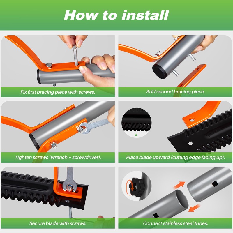 Walensee Weed Grass Cutter with Serrated Double-edged Sharp Blade Manual