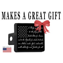 Rogue River Tactical USA American Flag Trailer Hitch Cover Plug US Patriotic Vintage Pledge of Allegiance