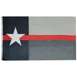 Trade Winds 3x5 Texas Thin Red Line Memorial 100D Woven Poly Nylon 3'x5' Flag Banner (RUF) Fade Resistant Premium