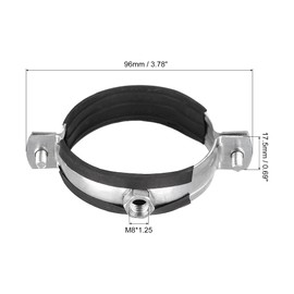 sourcing map Adjustable Pipe Bracket Clamp, 2-1/2" (63mm) Wall Ceiling Mount Iron Pipe Strap Support 5pcs