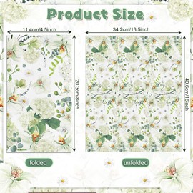 100 servilletas de papel de hortensias decorativas florales vegetales, servilletas desechables para invitados, toallas de mano de papel para baño, despedida de soltera, boda, aniversario, fiesta de té