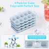 DOQAUS Ice Cube Tray with Lids - 4 Pack Stackable