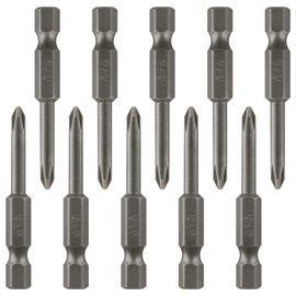 LDEXIN 10Pcs Phillips Screwdriver Bits 1/4 Inch Hex Shank S2 Steel Magnetic Phillips Bits, 4.0mm Dia. PH1, 2 Inch Length