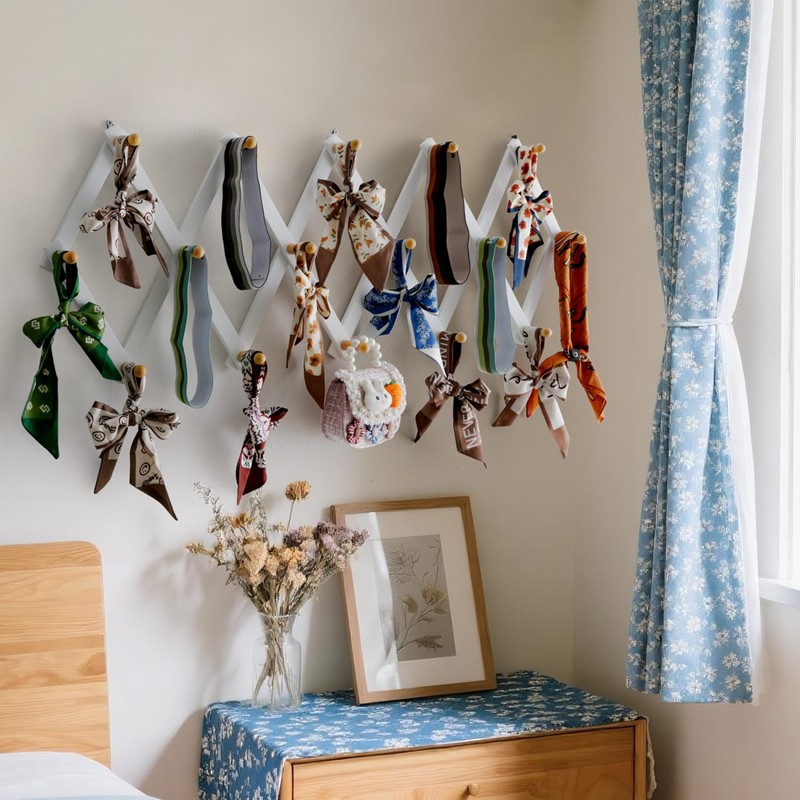 SKOLOO Accordion Wall Hanger with 16 Hooks, Modern Expandable Coat