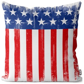 VOID Stars and Stripes Flag Cushion Cover Outdoor Indoor Banner Flag America, Cushion Size: 50 x 50 cm