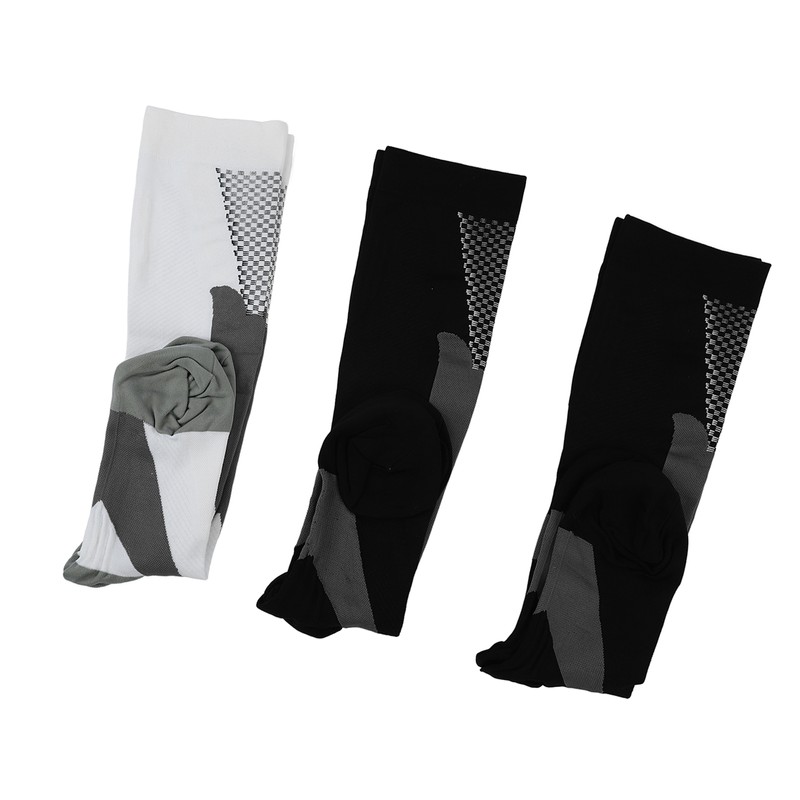 3 Packs Compression Socks Nylon Wire Ventilate Athletic Calf Socks