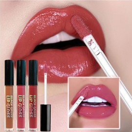 Brillo Labial Hidratante De Larga Duración Con Aplicador Suave, Tinte Modulable Y Potenciador De Brillo, Compacto Para Viajes, Ideal Para Uso Diario O Como Regalo De Belleza (#1-3)