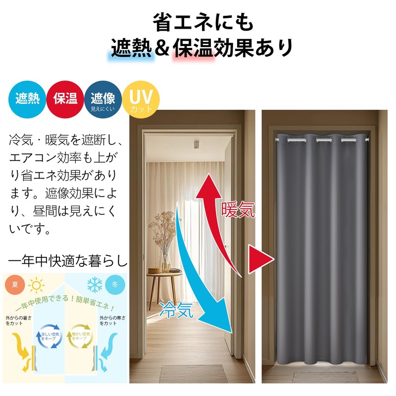 Topfinel Blackout Curtain, Room Divider, Insulation, 1 Panel, Eyelets, Tension