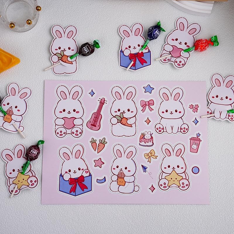 Hansamu 60Pcs Easter Bunny Candy Paper Cards Candy Chocolate Package