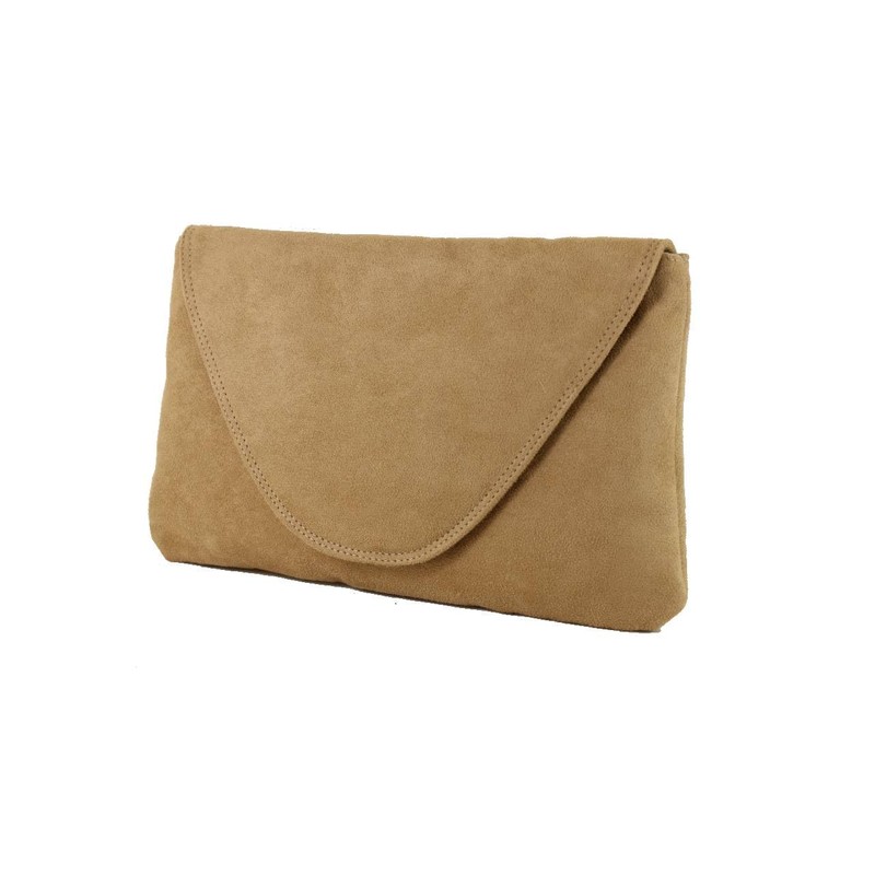 LONI Attractive Large Faux Suede Clutch Bag Shoulder Bag Wedding