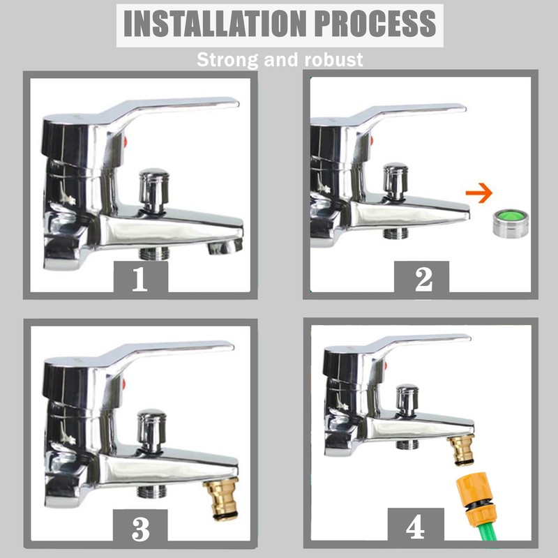 Universal Kitchen Mixer Tap Hose Connector & End Quick Connector,