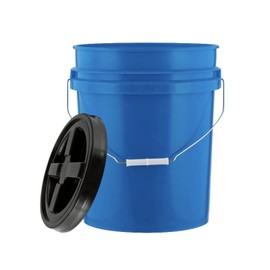 House Naturals 5 Gallon Food Grade BPA Free Made in USA Blue Bucket Pail with Black Air Tight Double Gasket Screw On Lid (Pack of 3)