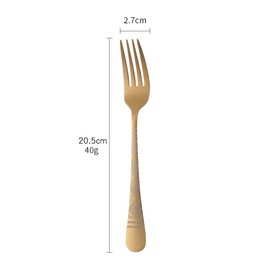 Dinner Forks, Buyer Star 12 Pieces Stainless Steel Table Forks, Classic Flower Pattern Cutlery Forks Set, 8.1" Metal Fork Silverware Set for Home Kitchen Restaurant, Dishwasher Safe (Gold)
