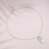 Cimenexe Bohemian Teardrop Gemstone Choker Necklace Gold Flower Leaf Pendant