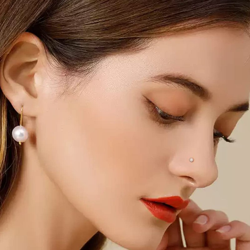 Hithop 5-Pack Clear Bioflex Flat Top Nose Ring Bone Retainers