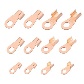 YAODHAOD Copper Wire Lugs, UL Heavy Duty 10A/30A/60A Ring Terminals, 30Pcs Purple Open Barrel Terminals for Car,Boat,ATV,Home