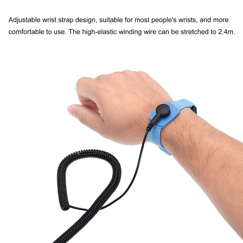 sourcing map 2pcs ESD Anti Static Wrist Band PU Wired