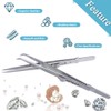 Mesee 2 Pcs Diamond Stone Tweezer Set, Stainless Steel Slide