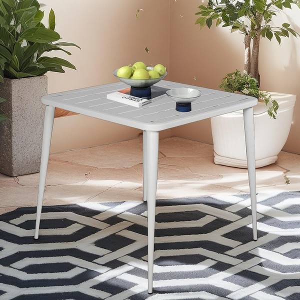 Industrial Square Patio Table Modern Kitchen Dining Table Metal Bar