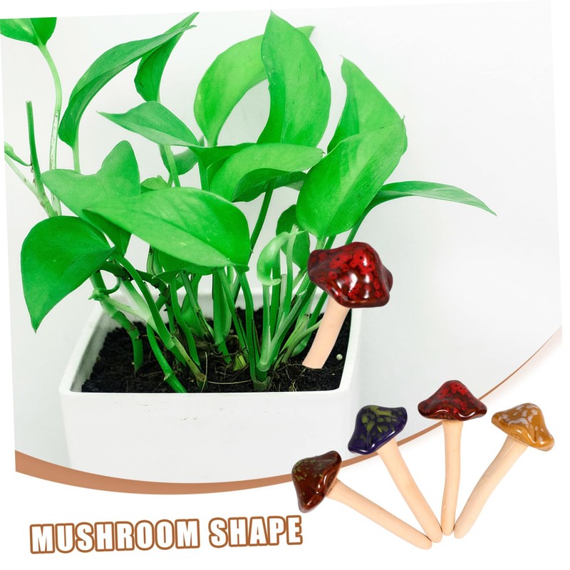 Kisangel Elegant Mini Mushroom Statues 4pc Set Ceramic Mushroom Decor