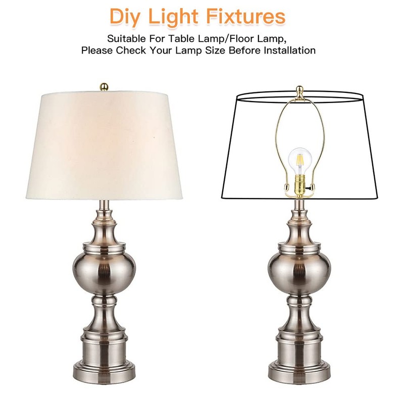 Helunsi 8 Inch Lamp Harp, 2 Set Gold Lamp Shade