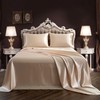 SiinvdaBZX 4Pcs Extra Deep Pocket Satin Sheet Set King Size,
