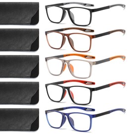 tenuopticss Sports Reading Glasses for Men, Blue Light Blocking Lightweight Square Frame Readers(C1,+2.75)