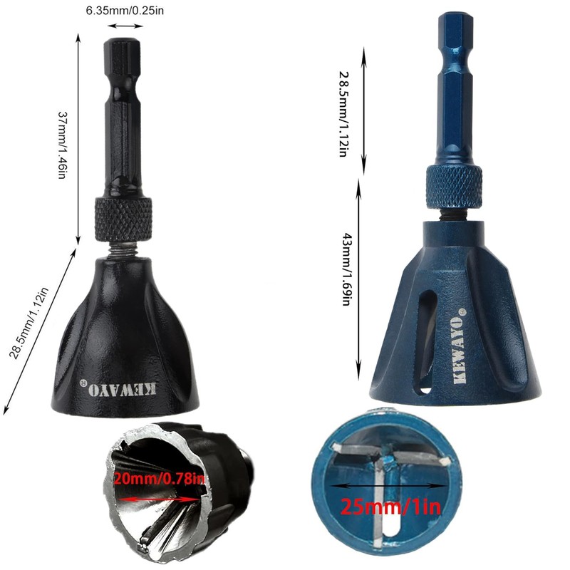 KEWAYO All Thread Deburring Tool, with Tungsten Carbide Blade, Deburring