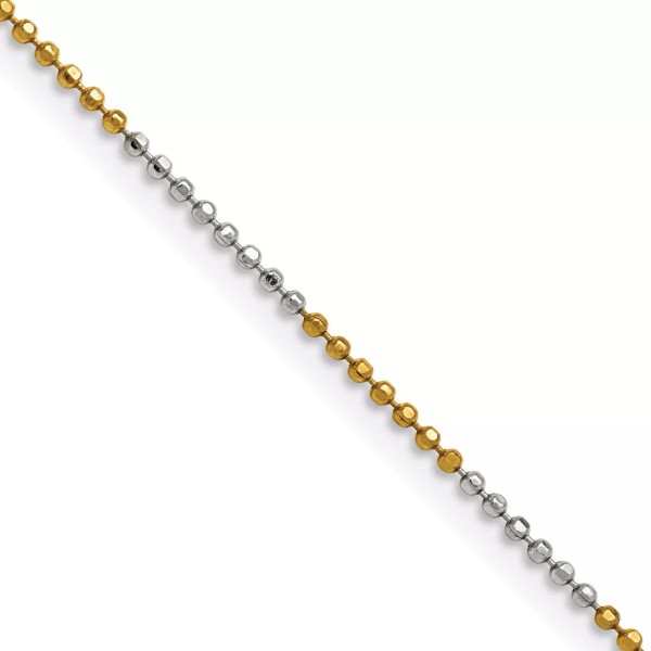 Chisel Two-tone Brass 1.5mm 18 inch Ball Chain SRN206