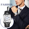 Men's Watch Leather Seiko Copy Watch: Square Dial Hand Wind
