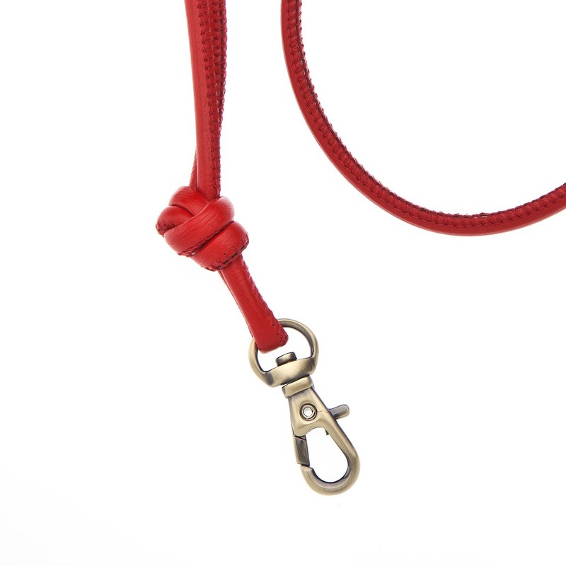 Logan Whistles Lamb Nappa Leather Lanyard with Brass Clip, Red