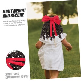 OHPHCALL Bow Long Curly Ponytail Wig Women Synthetic Wig Lace Front Hairpiece for Party Date Wedding